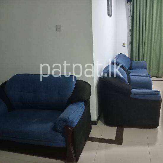 6 Seater Fabric Sofa With Glass Top Stool